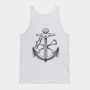 Ship Anchor with shipyard Tools Tank Top